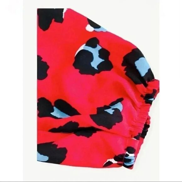 FRANCESCA’S  LACE TRIM  LEOPARD FAUX WRAP TOP SZ L - Picture 7 of 9